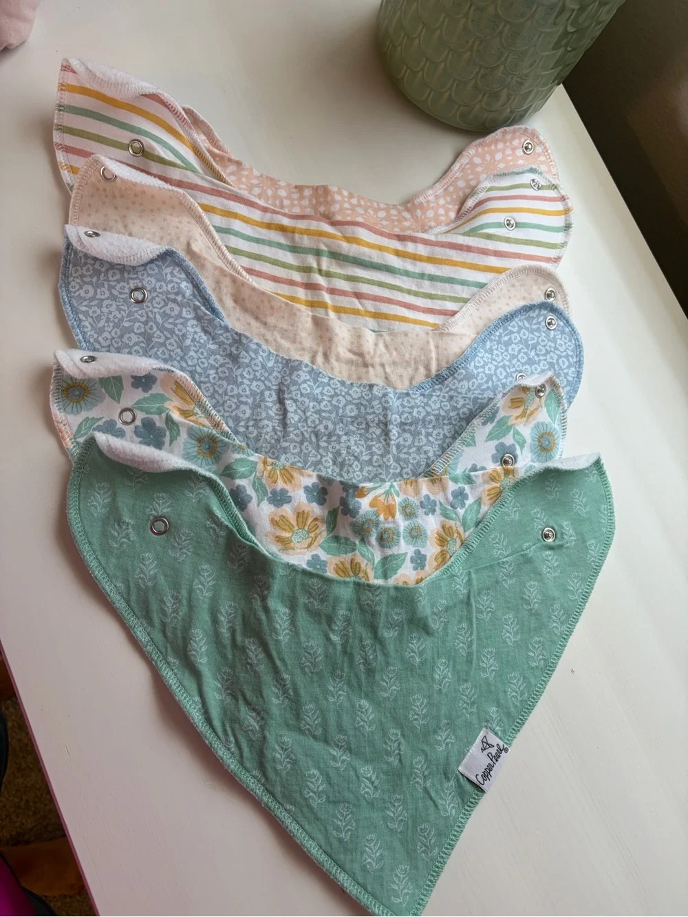 Copper pearl bandana drool bibs - 6 pack
